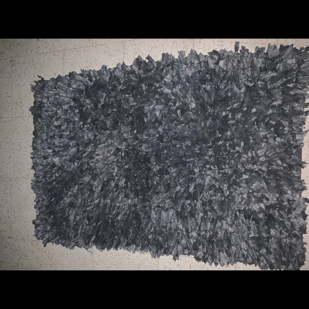 Mainstays gray shag rug.